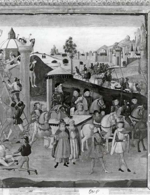 Sotheby's — Maestro di Marradi - sec. XV/ XVI - Scena di assedio — particolare